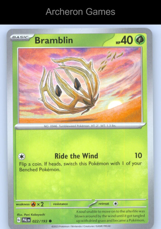 Pokemon Card Bramblin PAL 022/193 C Paldea Evolved