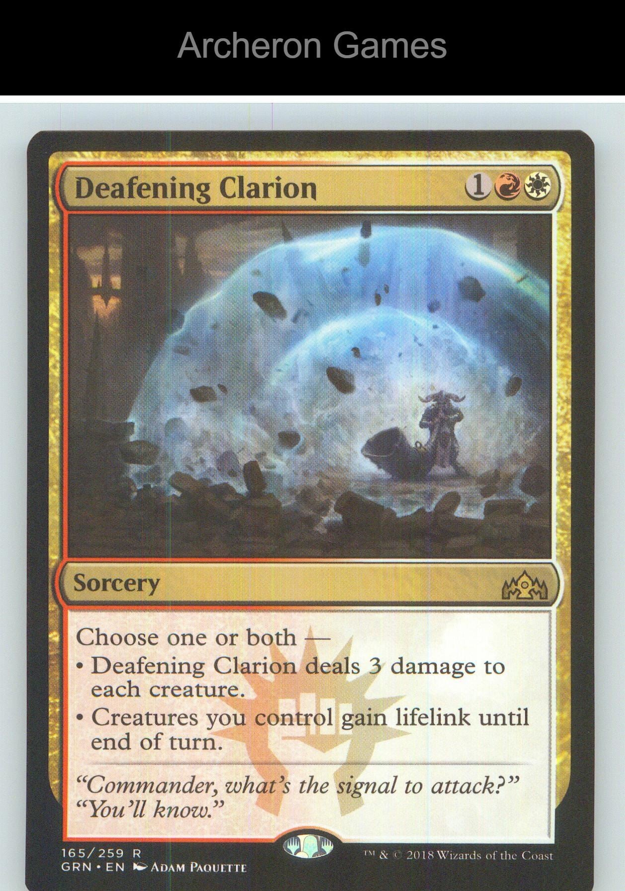 Deafening Clarion GRN 165 R MTG Card NM/EX+
