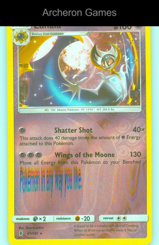 Pokemon Card Lunala SM02 61/145 R Guardians Rising Reverse Holo