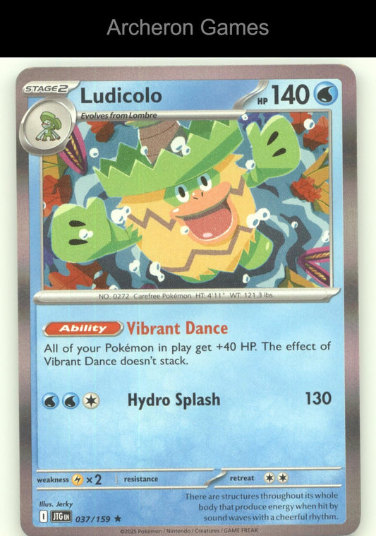 Pokemon Card Ludicolo JTG 037/159 R Journey Together Holo
