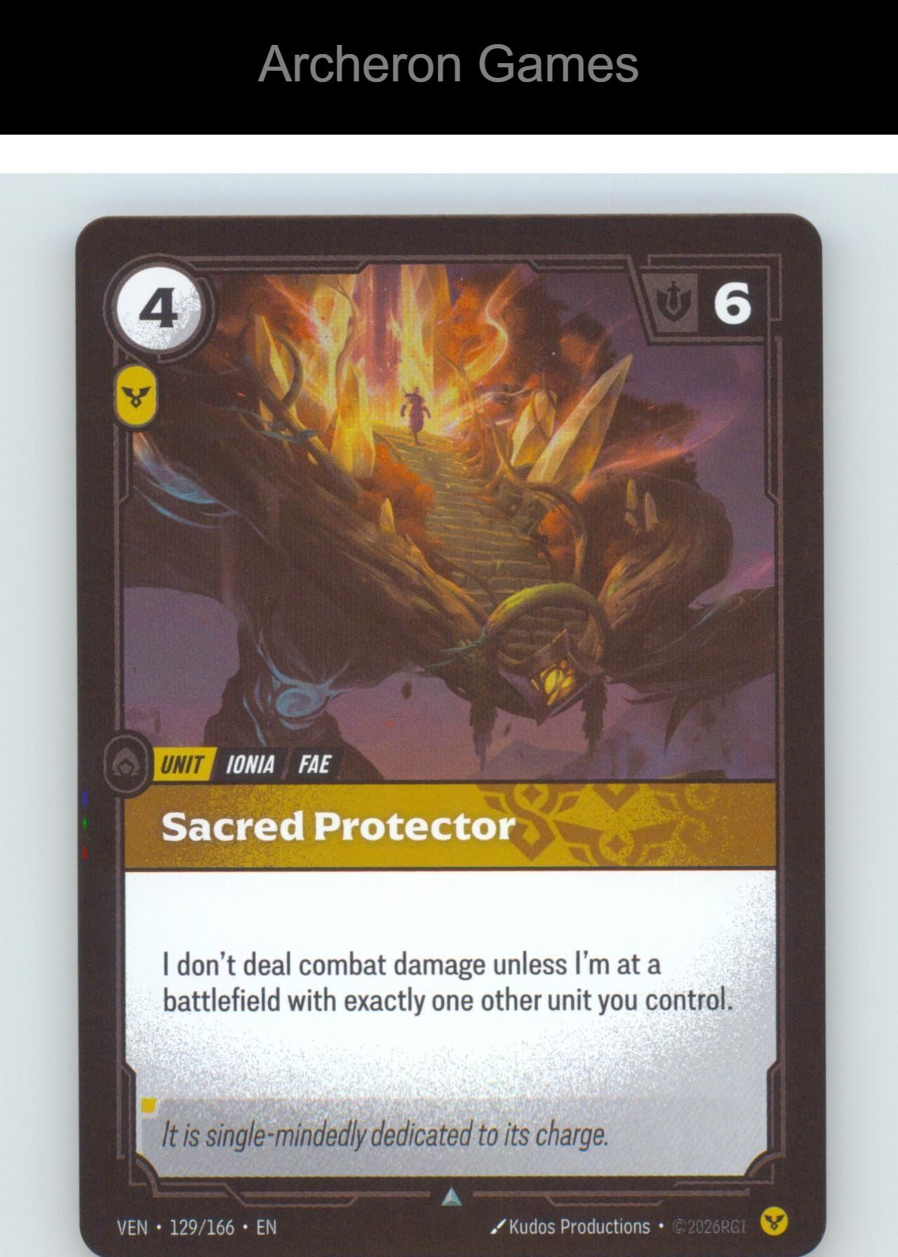 Sacred Protector VEN 129/166 UC Vendetta Riftbound Card Foil
