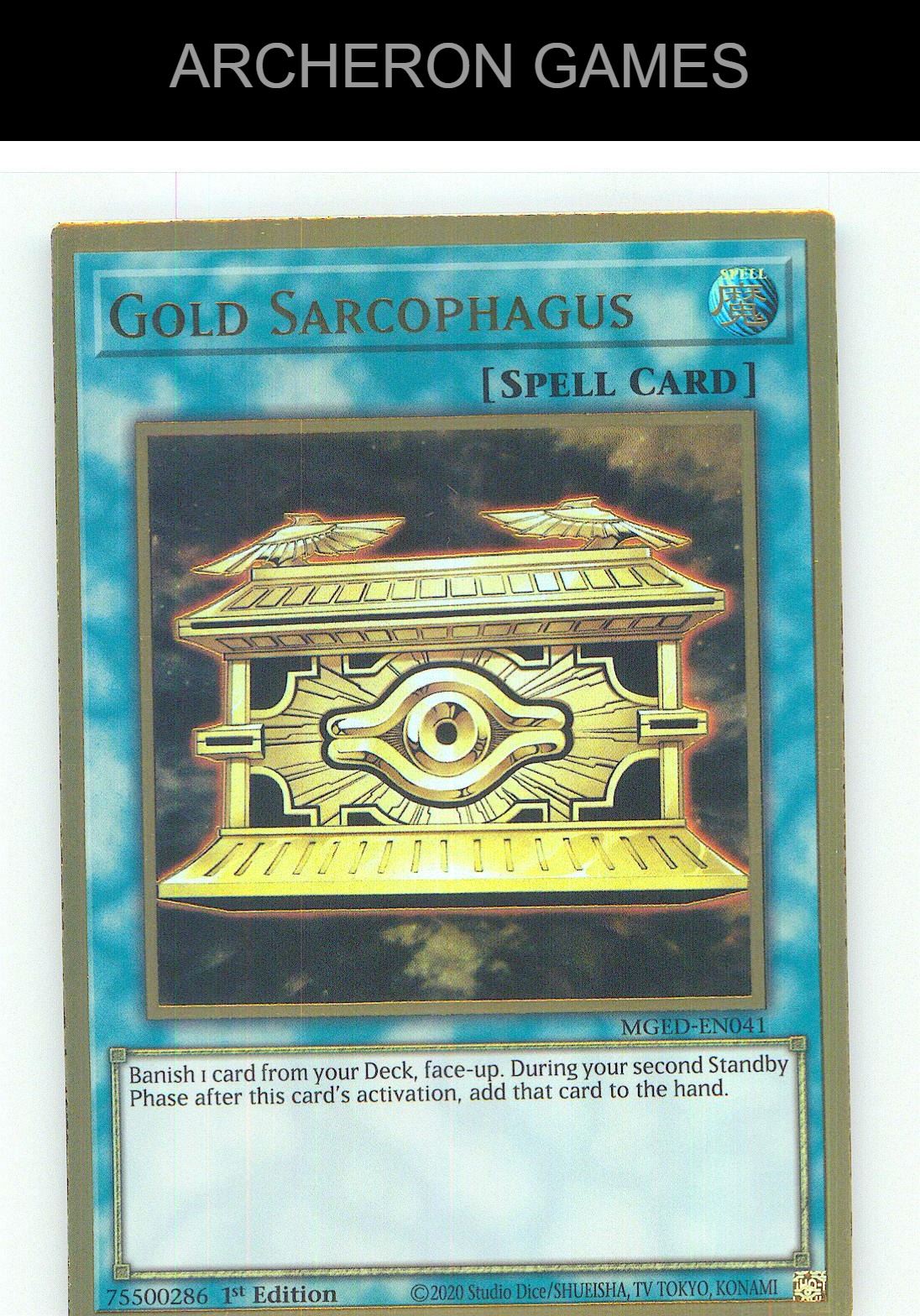 Gold Sarcophagus Premium Gold Rare YUGIOH Card 1st Edition