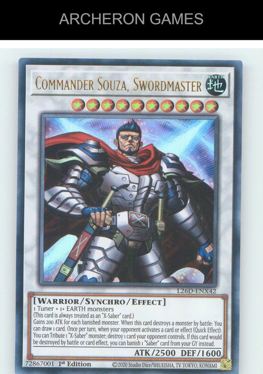 Commander Souza, Swordmaster (Starlight Rare) YUGIOH Card 1st Edition