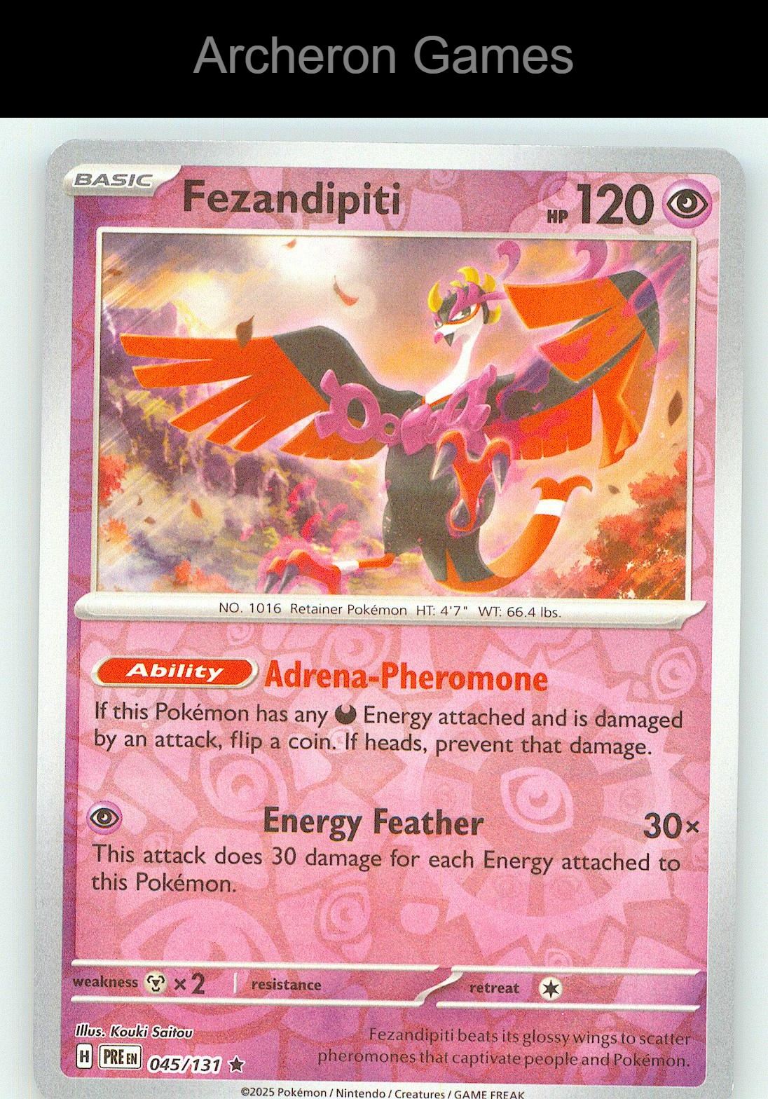 Pokemon Card Fezandipiti PRE 045/131 R Prismatic Evolutions Reverse Holo