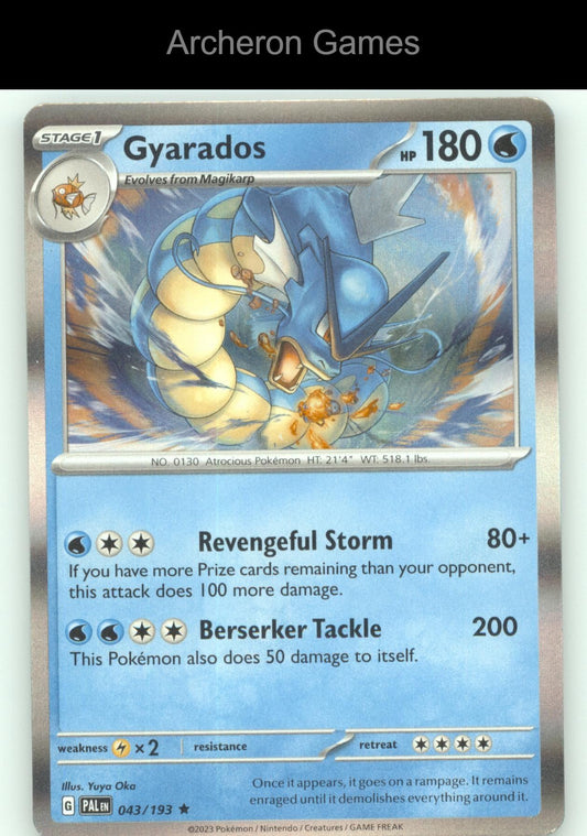 Pokemon Card Gyarados PAL 043/193 R Paldea Evolved Holo