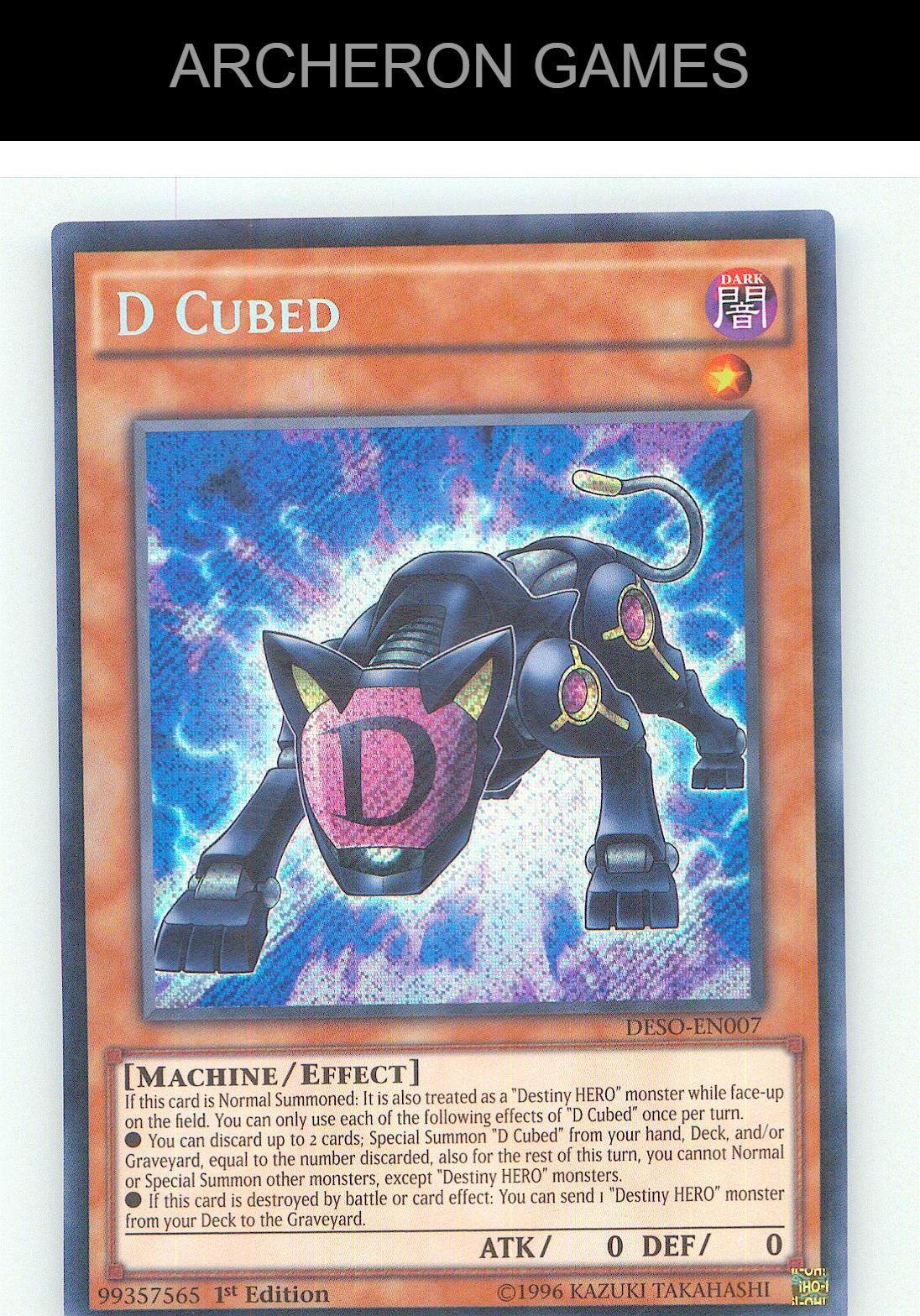 D Cubed SEC YUGIOH Card 1st Edition