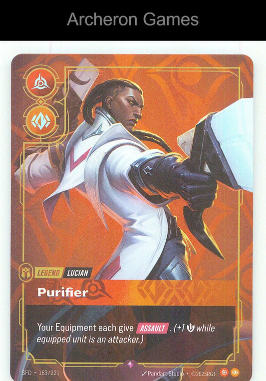 Lucian - Purifier SFD 183/221 R Spiritforged Riftbound Card