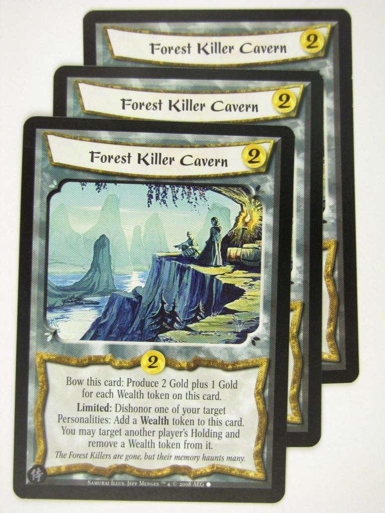 Vintage L5R Cards: FOREST KILLER CAVERN x3 # 17A15