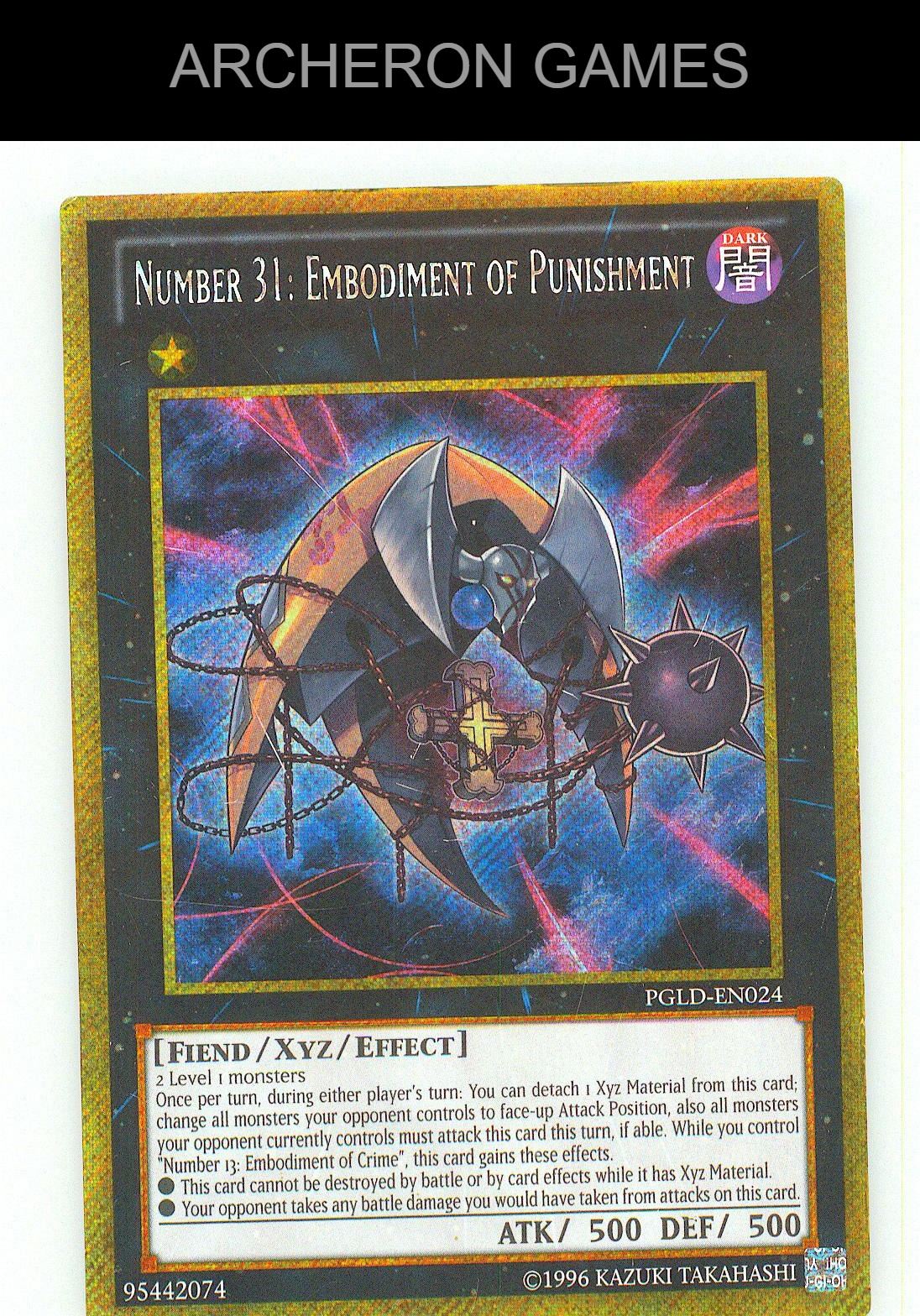 Number 31: Embodiment of Punishment Gold Secret Rare YUGIOH Card Unlimited