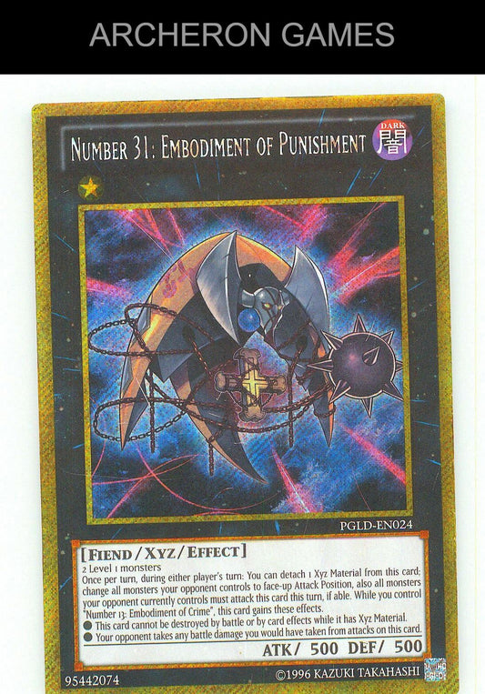 Number 31: Embodiment of Punishment Gold Secret Rare YUGIOH Card Unlimited
