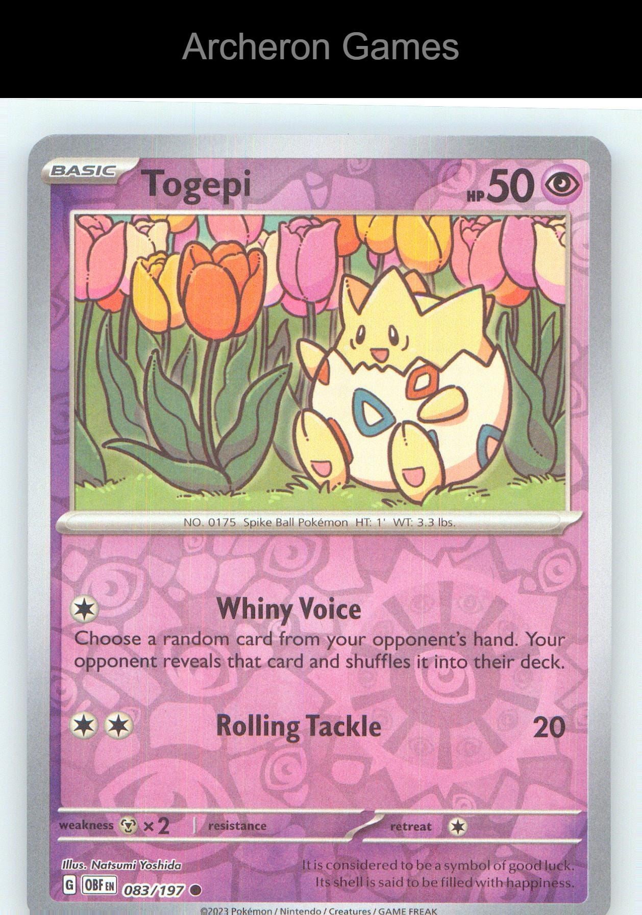 Pokemon Card Togepi OBF 083/197 C Obsidian Flames Reverse Holo