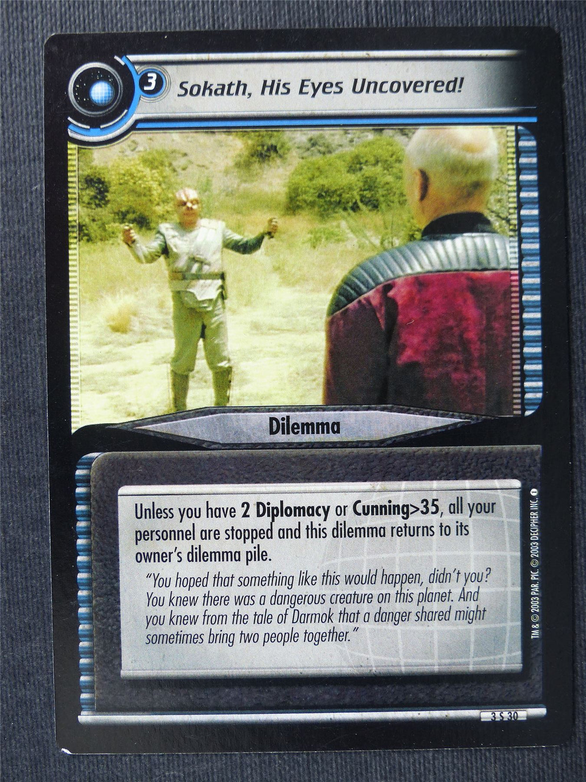 Sokath His Eyes Uncovered! - Star Trek Cards #UF