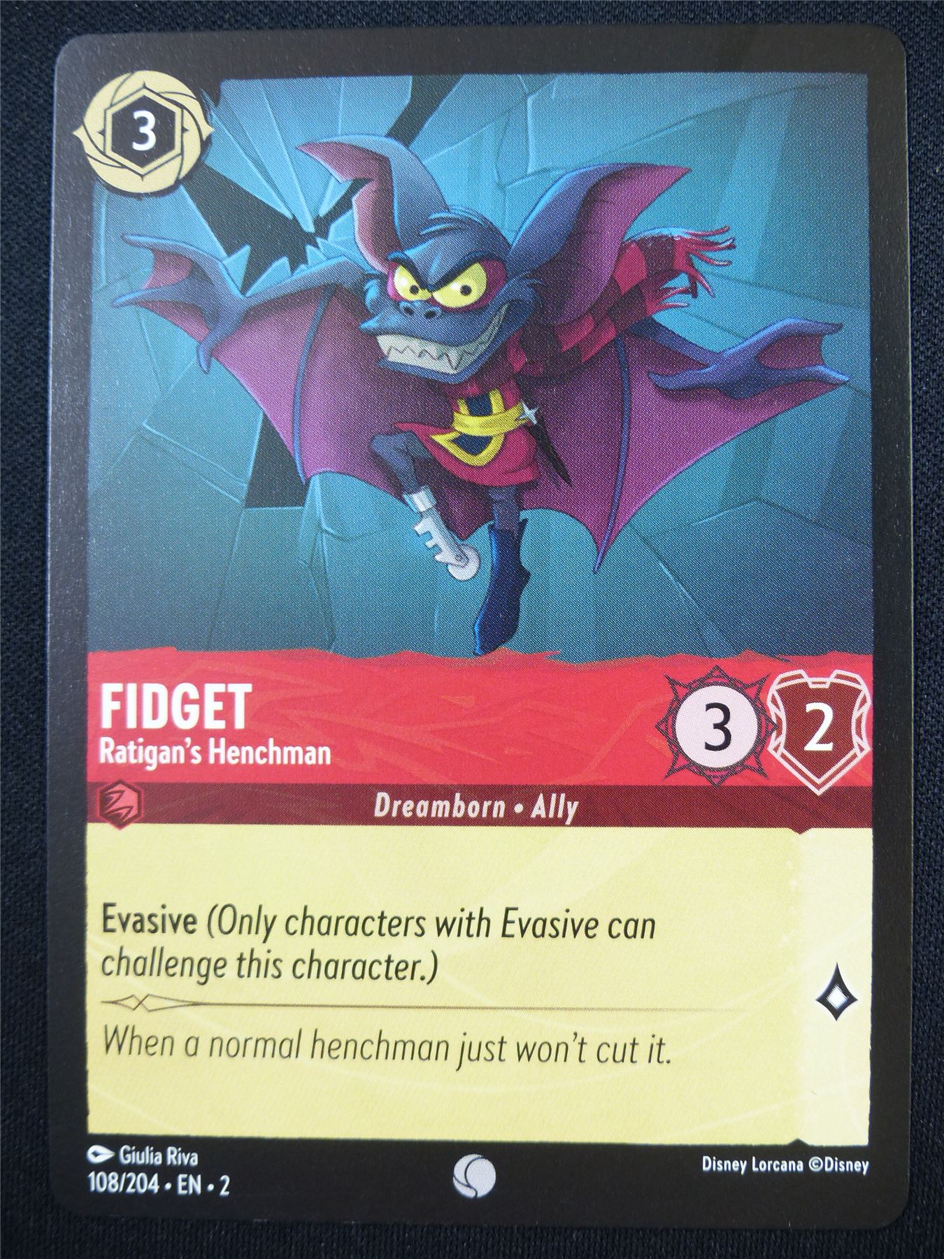 Fidget Ratigan's Henchman 108/204 - Lorcana Card #4Q5