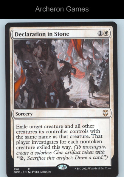 Declaration in Stone 196 R MTG Card Commander: Streets of New Capenna