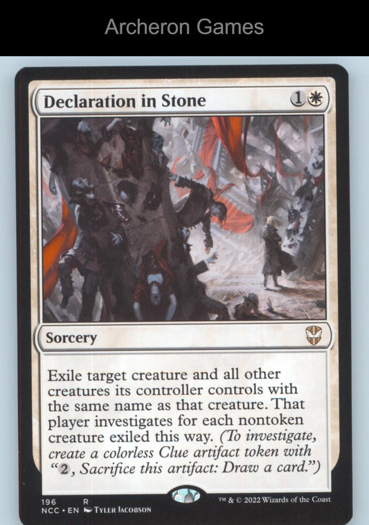 Declaration in Stone 196 R MTG Card Commander: Streets of New Capenna