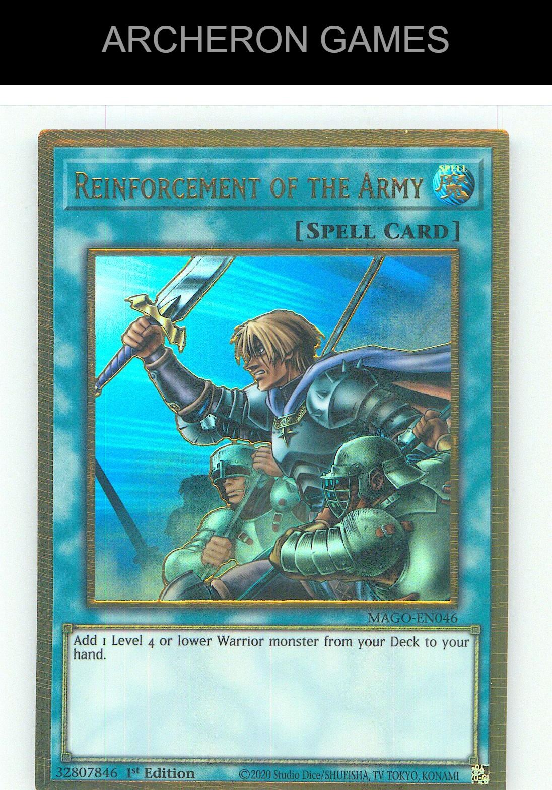 Reinforcement of the Army Premium Gold Rare YUGIOH Card 1st Edition