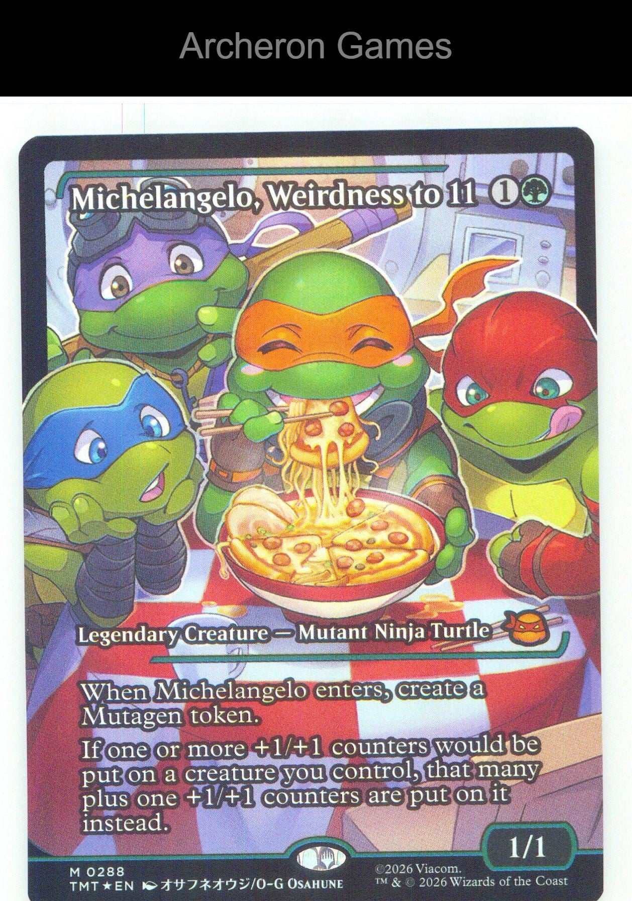 Michelangelo, Weirdness to 11 (Showcase) TMT 0288 HOLOFOIL MTG Card NM/EX+ Foil