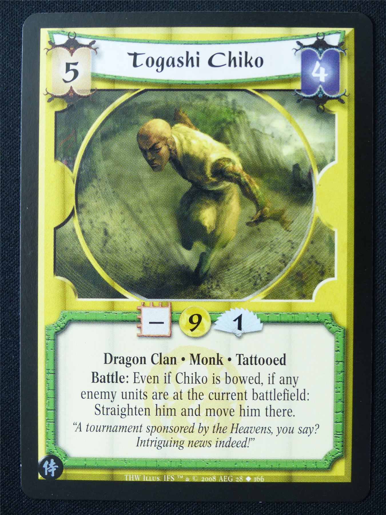 Togashi Chiko - THW - Legend of the Five Rings L5R Card #Y3