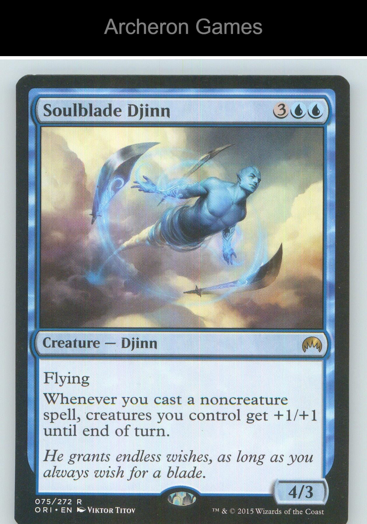 Soulblade Djinn ORI 75 R MTG Card NM/EX+