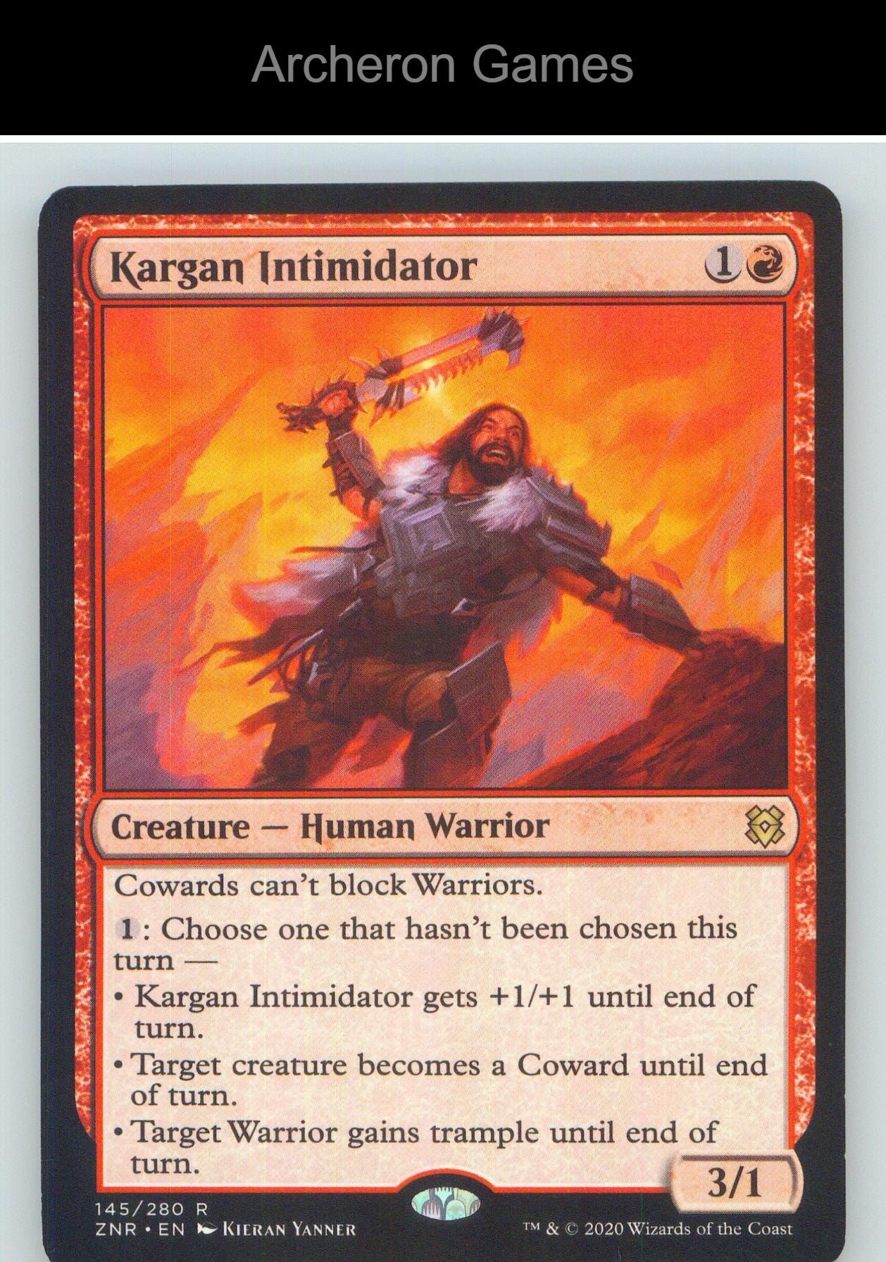 Kargan Intimidator ZNR 145 R MTG Card NM/EX+