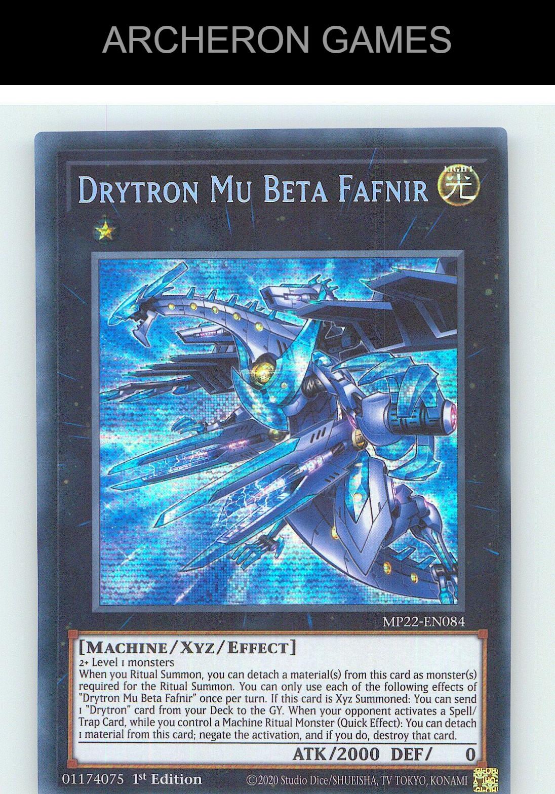Drytron Mu Beta Fafnir Prismatic Secret Rare YUGIOH Card 1st Edition