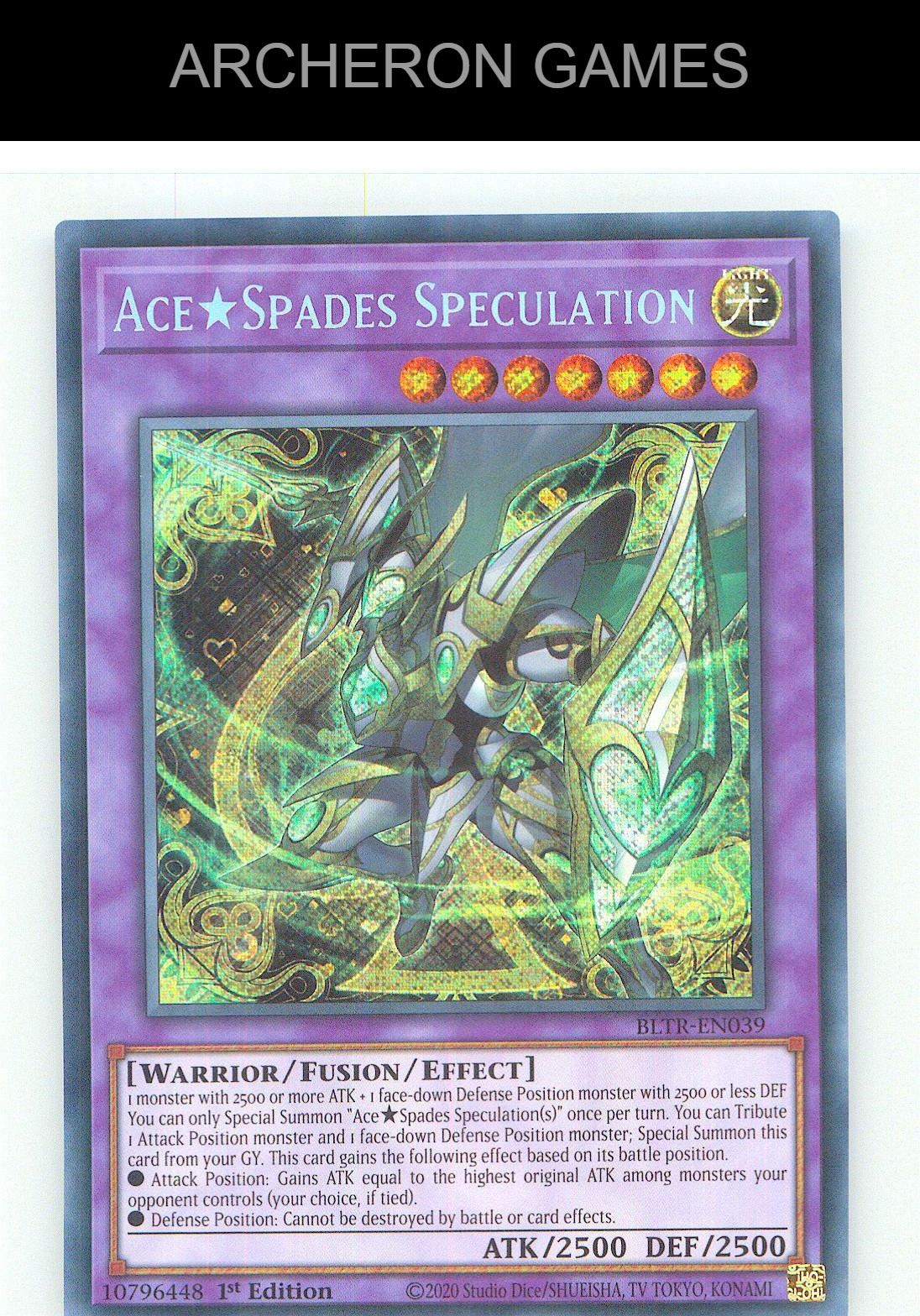 Ace Spades Speculation SEC YUGIOH Card 1st Edition