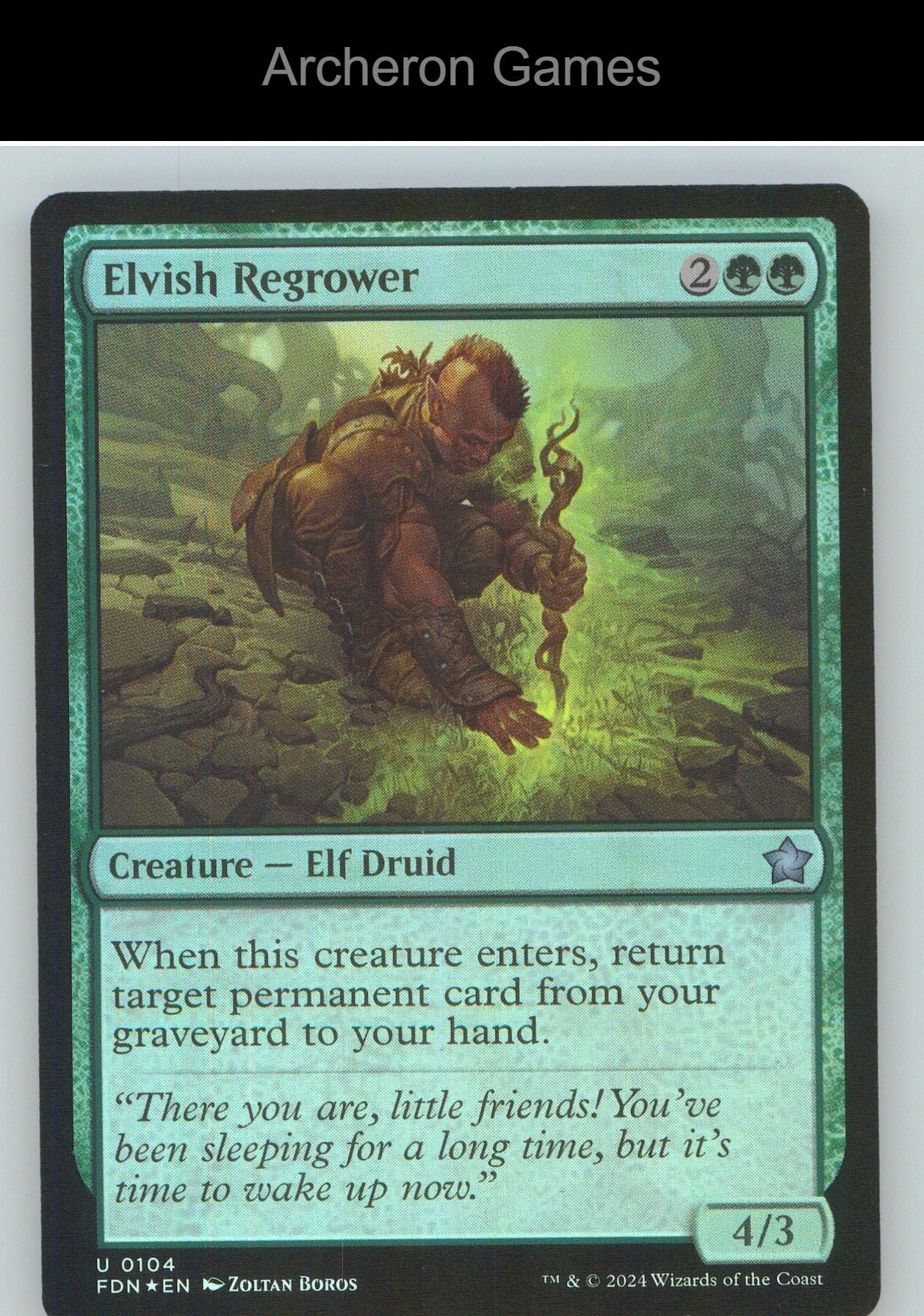 Elvish Regrower FDN 104 UC MTG Card NM/EX+ Foil