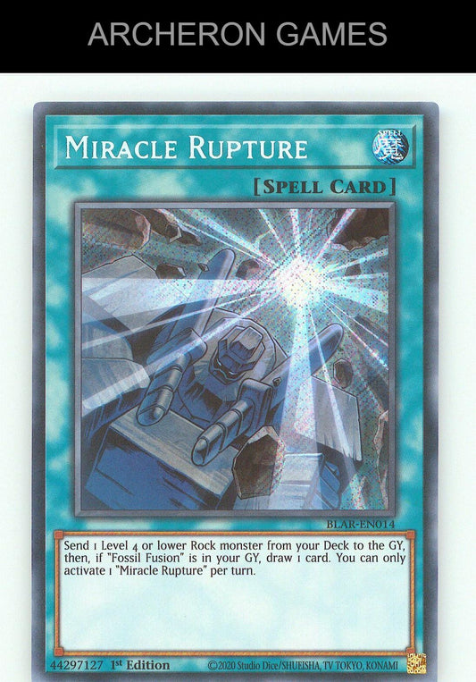 Miracle Rupture SEC YUGIOH Card