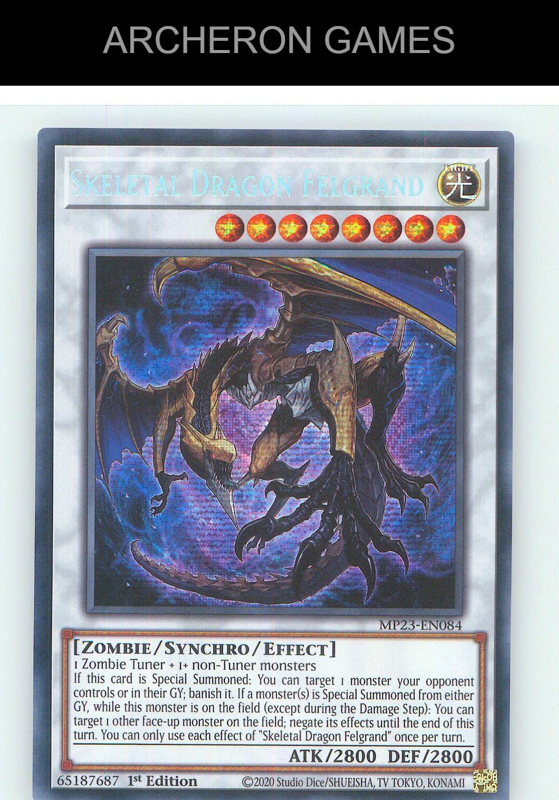 Red-Eyes Zombie Dragon Lord Prismatic Secret Rare YUGIOH Card 1st Edition