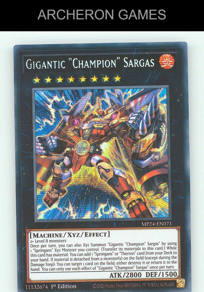 Gigantic "Champion" Sargas SEC YUGIOH Card