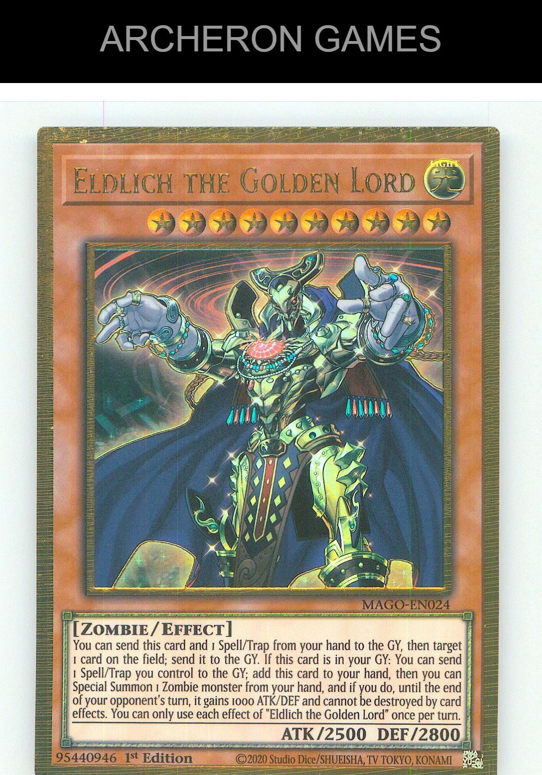 Eldlich the Golden Lord Premium Gold Rare YUGIOH Card 1st Edition