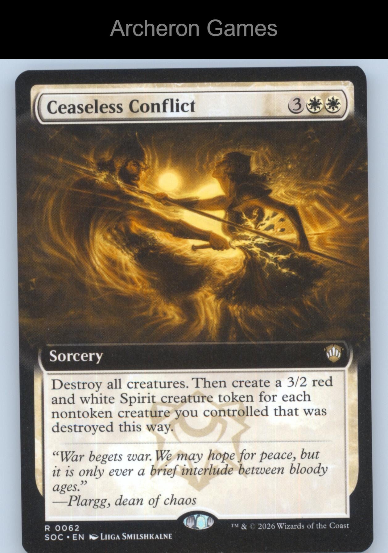 Ceaseless Conflict (Extended Art) SOC62 MTG Card Commander:Secrets of Strixhaven