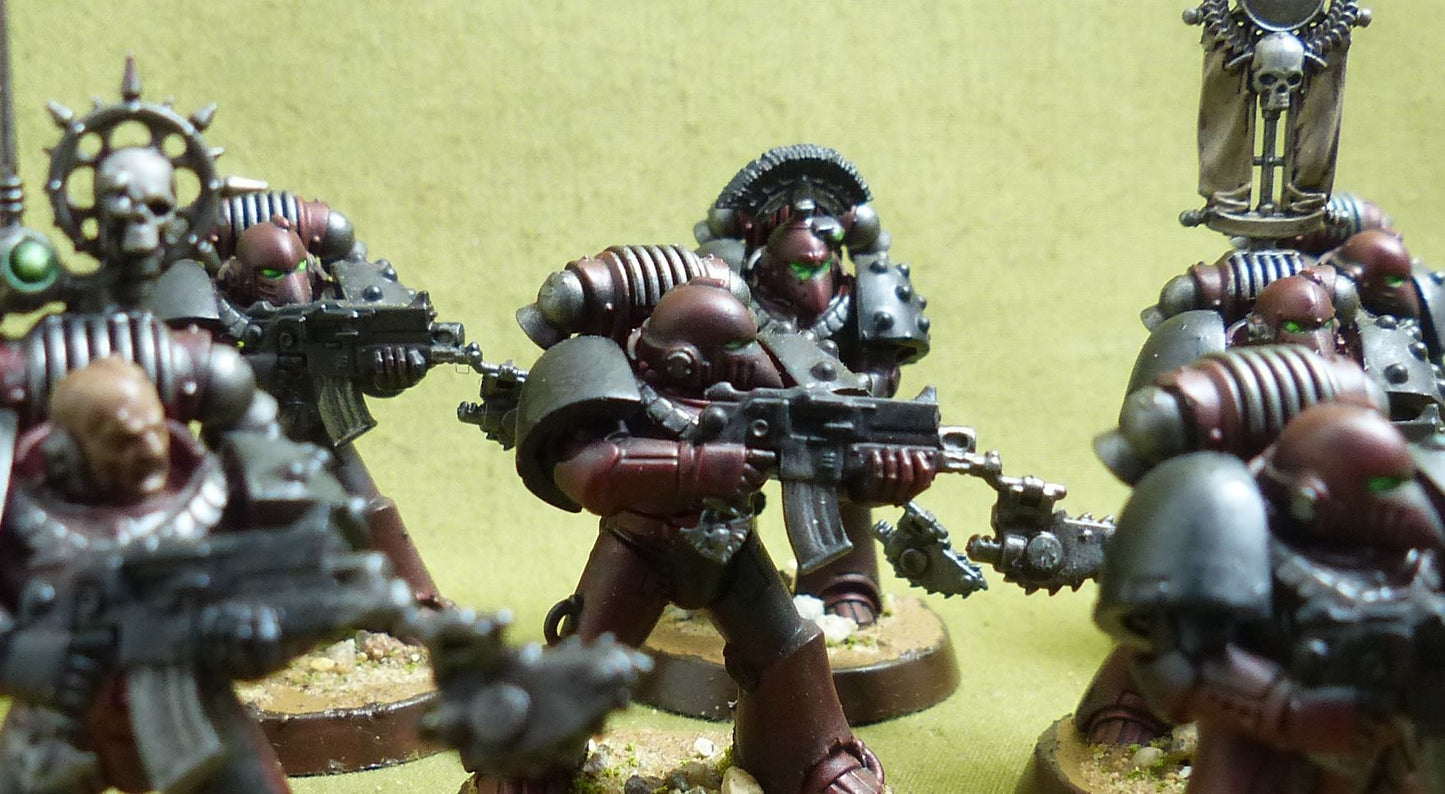 MKIV Tactical Squad set of 9 painted - Blood Angels - Warhammer Horus Heresy #2Q8