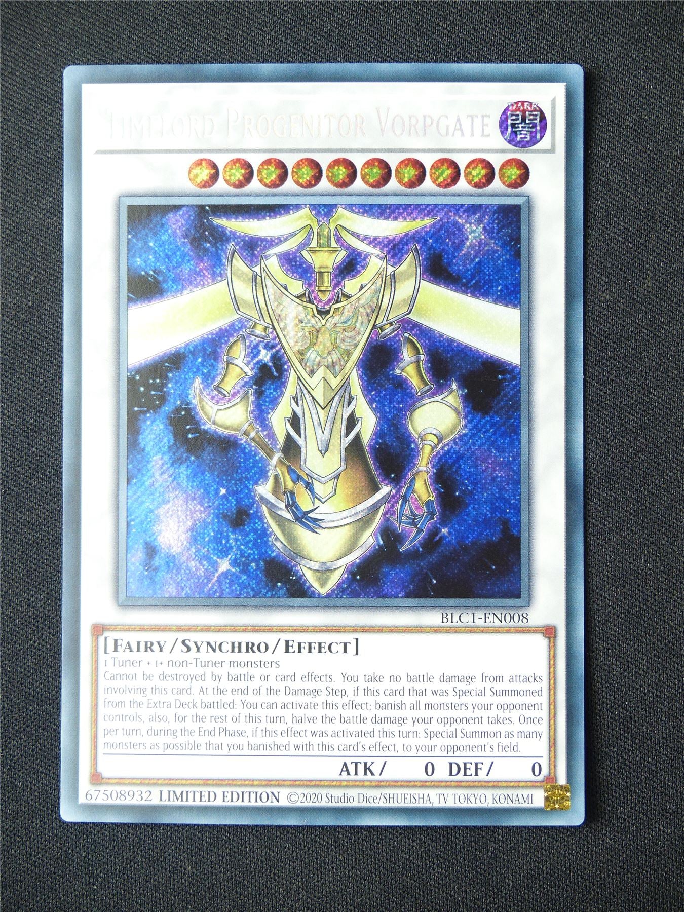 Timelord Progenitor Vorpgate BLC1 Secret Rare - lim ed Yugioh Card #6H5