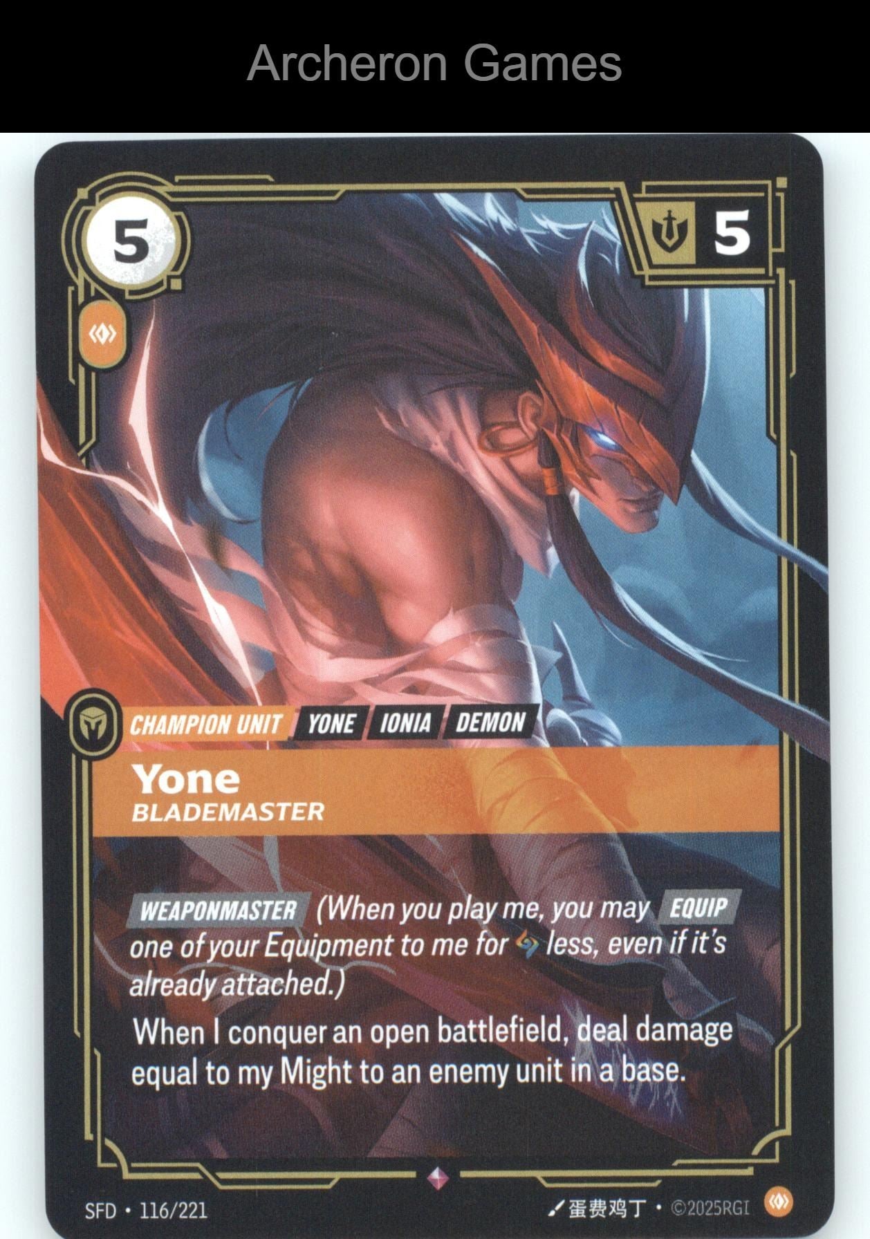 Yone - Blademaster SFD 116/221 R  Card Spiritforged