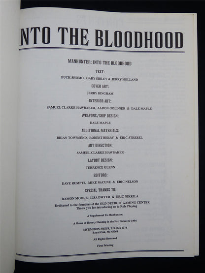 Manhunter: Into the Bloodhood - Myrmidon Press Roleplay Softback #2VI