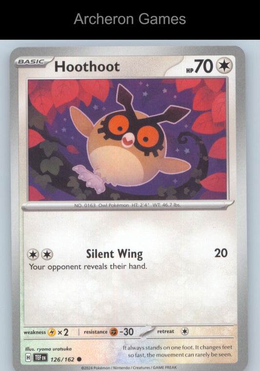 Pokemon Card Hoothoot TEF 126/162 C Temporal Forces