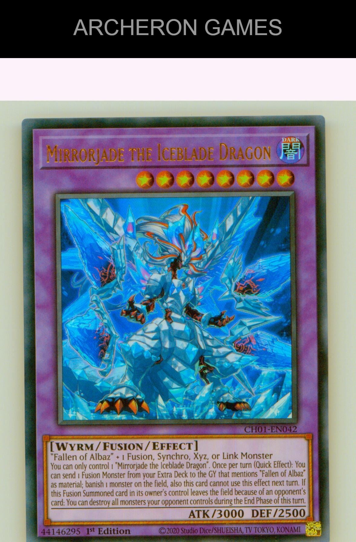 Mirrorjade the Iceblade Dragon Ultra Rare YUGIOH Card 1st Edition