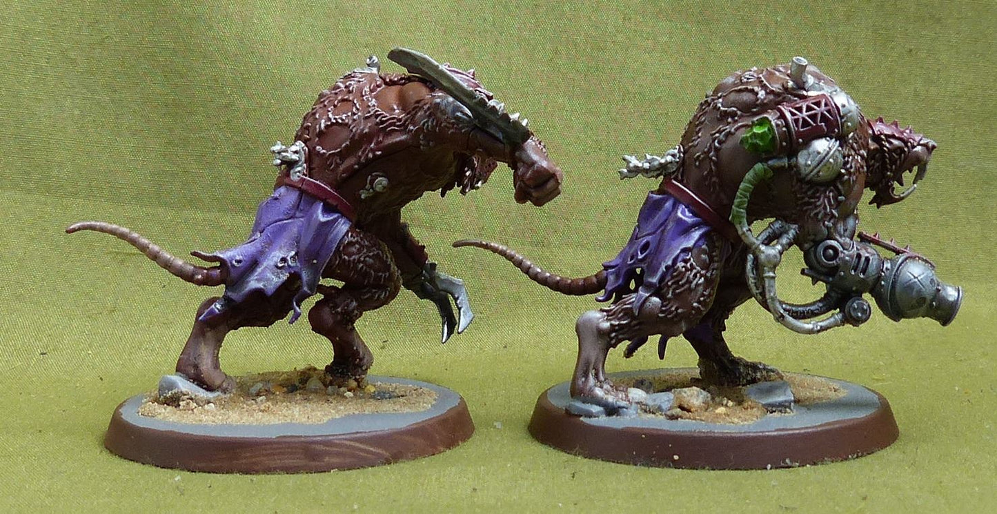 Rat Ogors set of 2 Painted - Skaven - Warhammer AoS #1C0