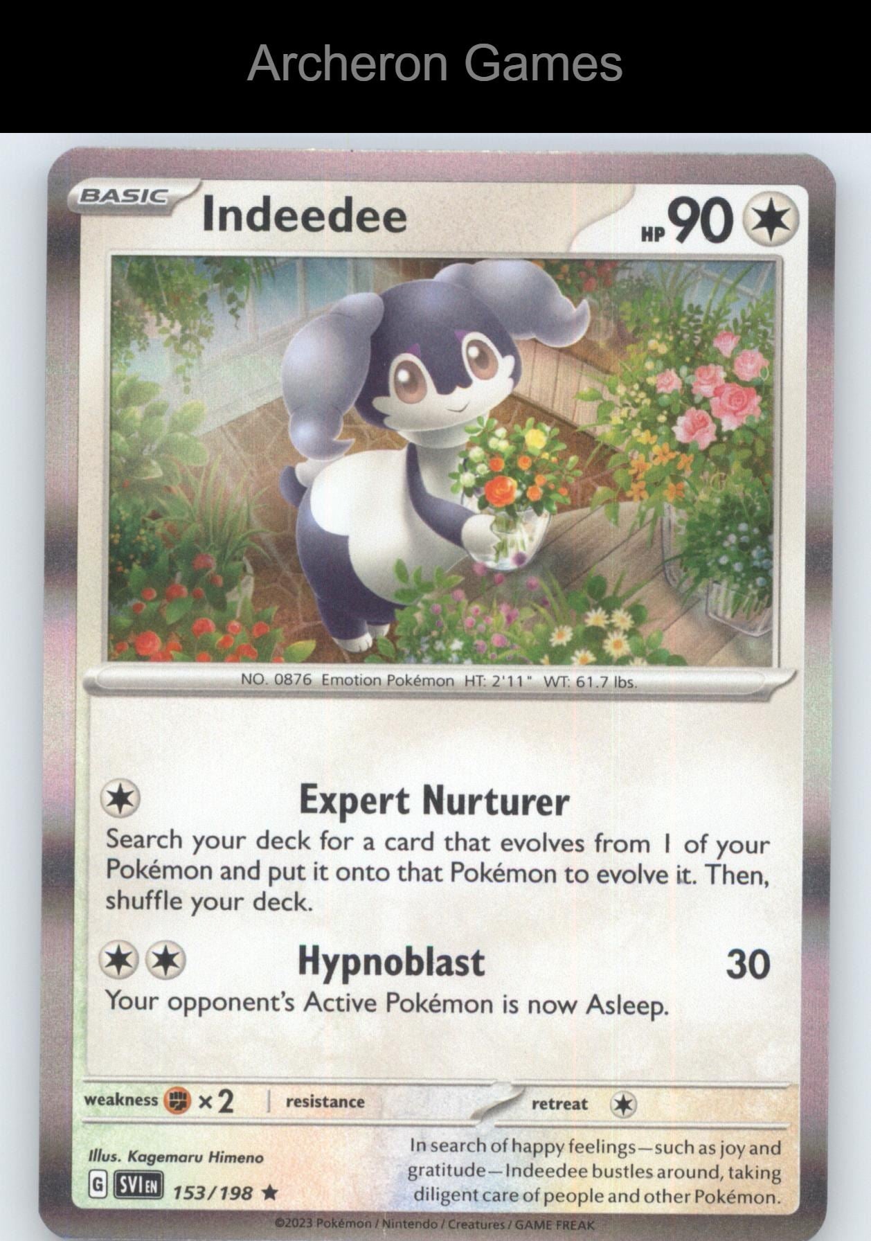 Pokemon Card Indeedee SVI 153/198 R Scarlet & Violet Holo