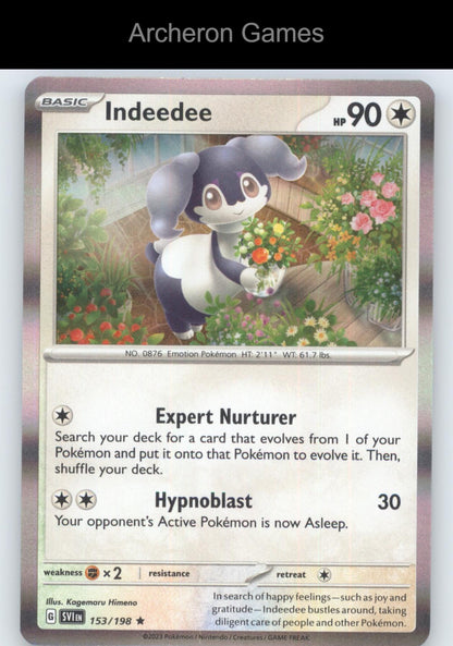 Pokemon Card Indeedee SVI 153/198 R Scarlet & Violet Holo