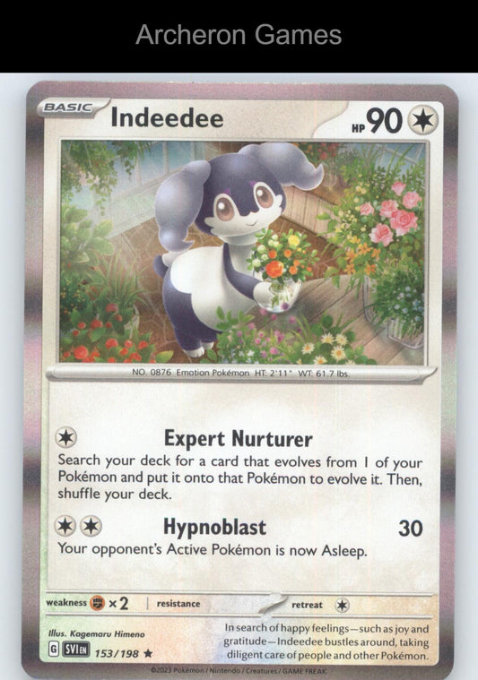 Pokemon Card Indeedee SVI 153/198 R Scarlet & Violet Holo