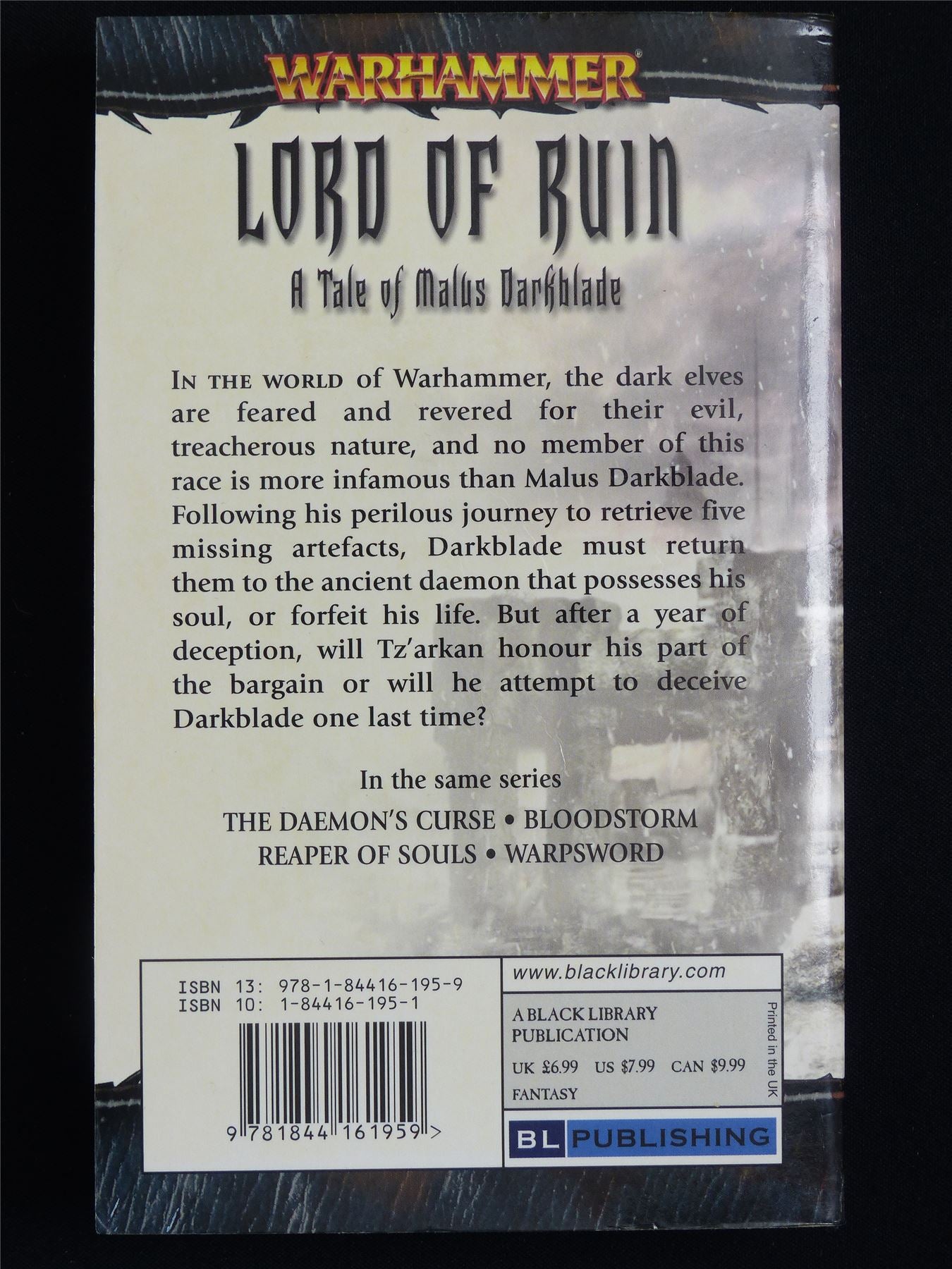Lord of Ruin: A Tale of Malus Darkblade - Warhammer Novel Softback #2L0