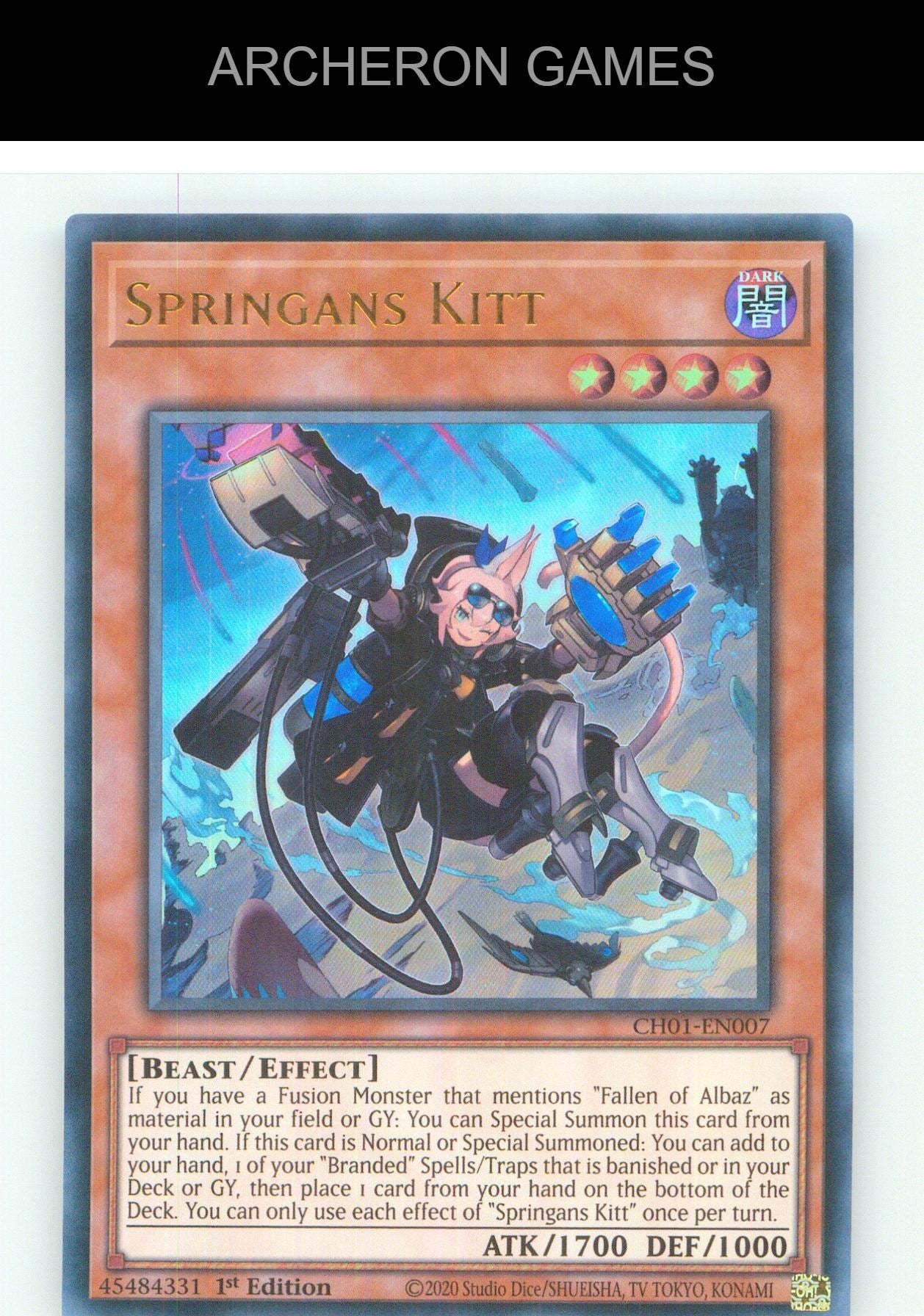 Springans Kitt UR YUGIOH Card 1st Edition
