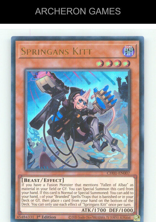 Springans Kitt UR YUGIOH Card 1st Edition