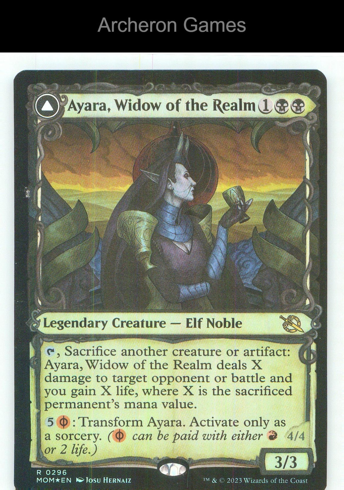 Ayara, Widow of the Realm (Showcase) MOM 296 R MTG Card NM/EX+ Foil