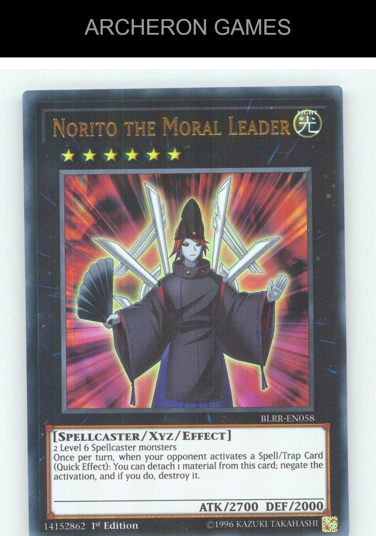 Norito the Moral Leader UR YUGIOH Card 1st Edition