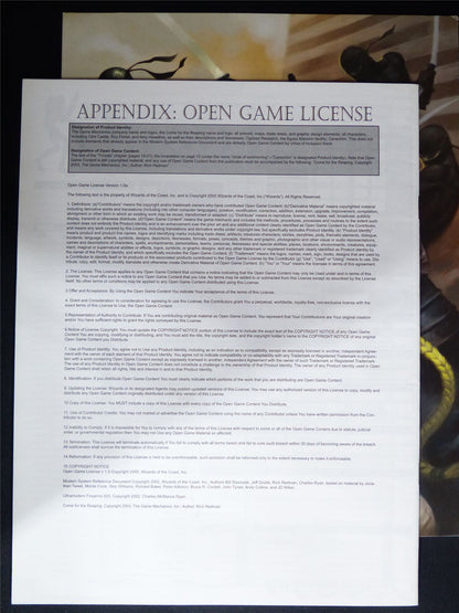 d20 System Modern GM Screen - Roleplay Booklet #1WX