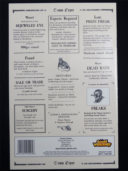 Mordheim: Town Cryer #19 Bring Out yer Dead! - Games Workshop Magazine #1N4