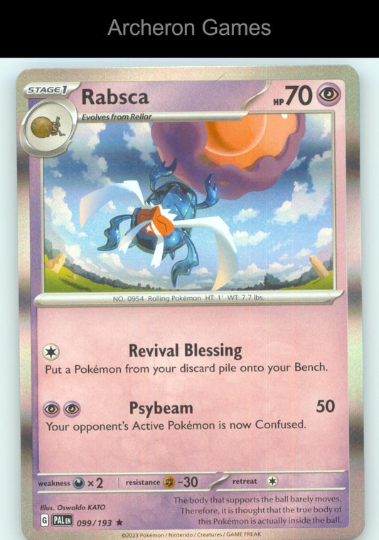 Pokemon Card Rabsca PAL 099/193 R Paldea Evolved Holo